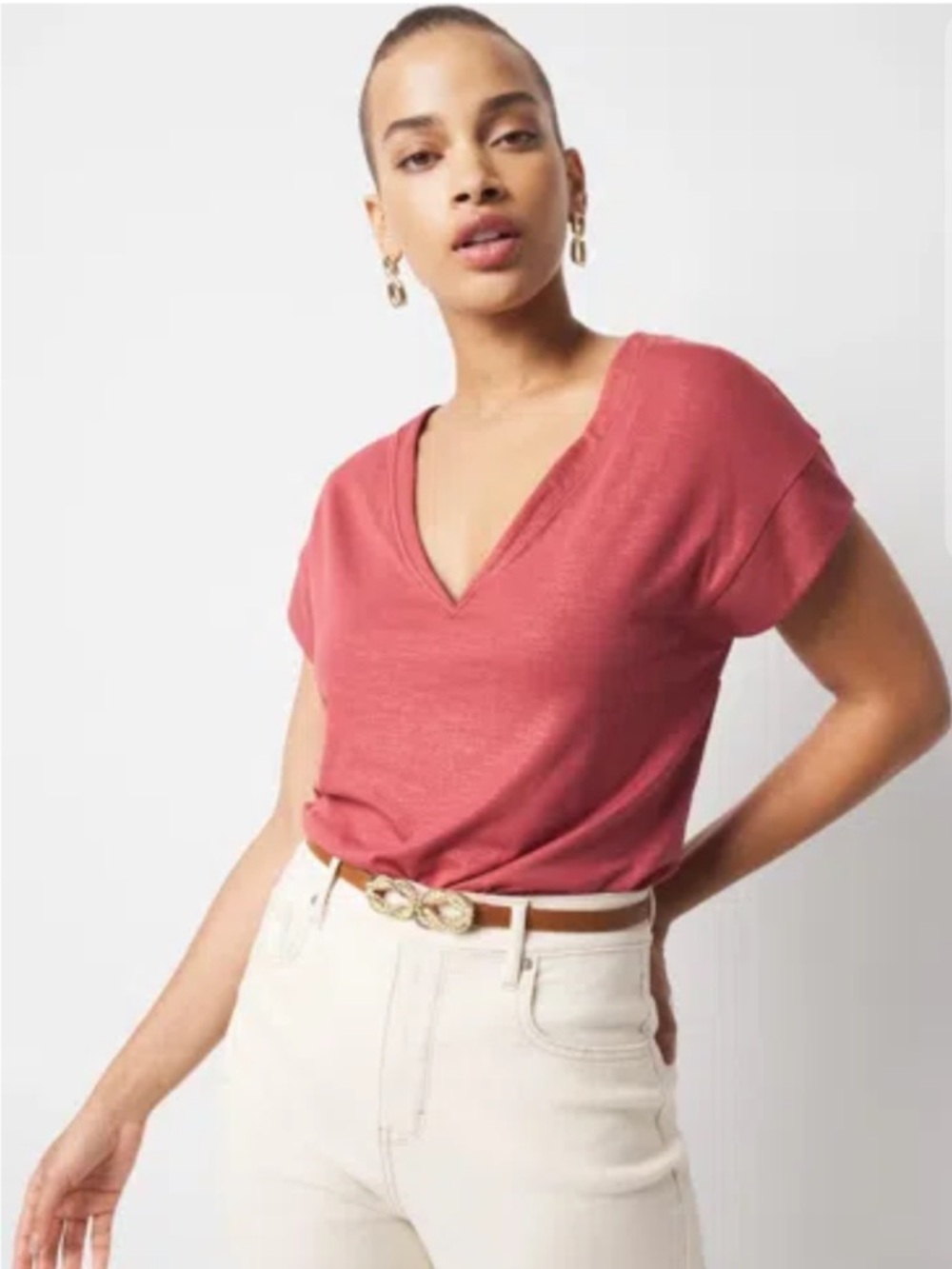 Like New! WHBM Short Sleeve Power Tee in Sienna/Sienna Foil (Large)